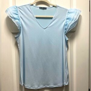 Adrianna Papell medium powder blue blouse